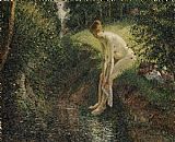 Camille Pissarro Bather in the Woods painting
